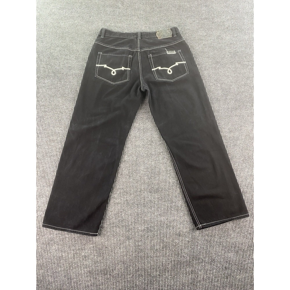 Ecko Jeans Men 38x32 Black Cotton Denim Streetwear Grunge Skater Baggy Fit Y2k - Picture 16 of 16